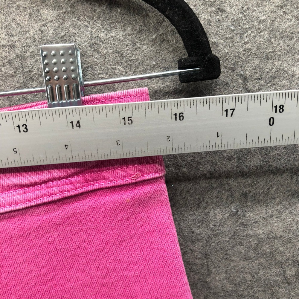 Zara High Waisted Wide Leg Pink Jeans Womens 8 Frayed Barbie Stretch - Picture 6 of 10